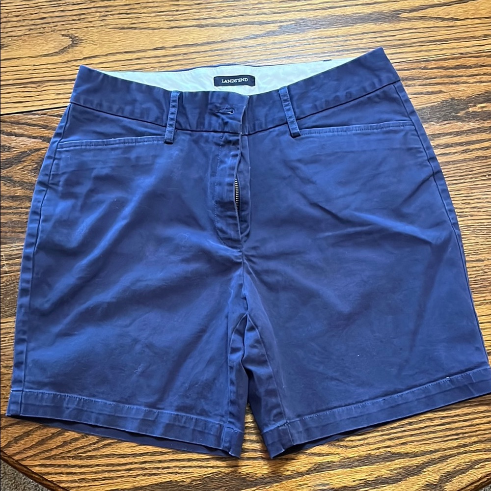 Lands' End Blue Shorts Classic Cotton Twill